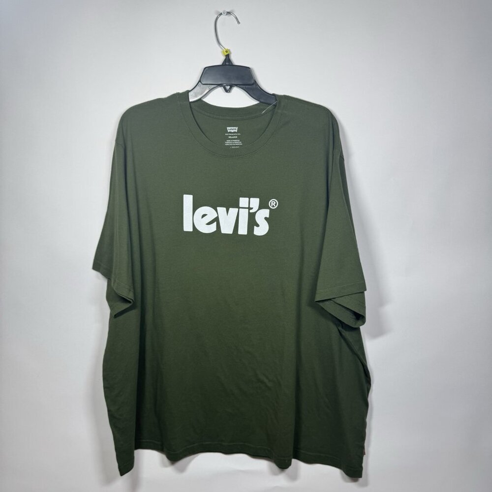 Levi's Men's T-Shirt Cotton Relaxed Fit Crew Neck Short Sleeves In Olive Size L